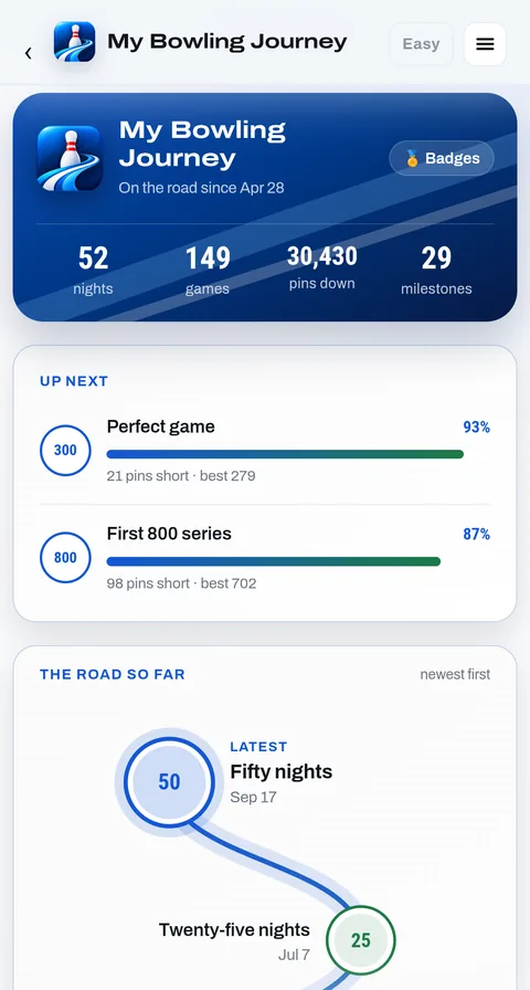 The journey: nights, games, pins and the milestones reached