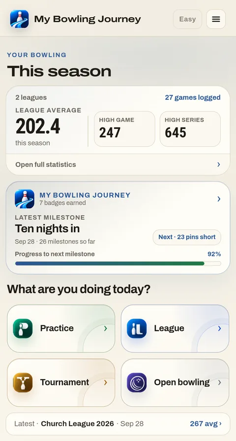 The home screen in the Scoresheet theme